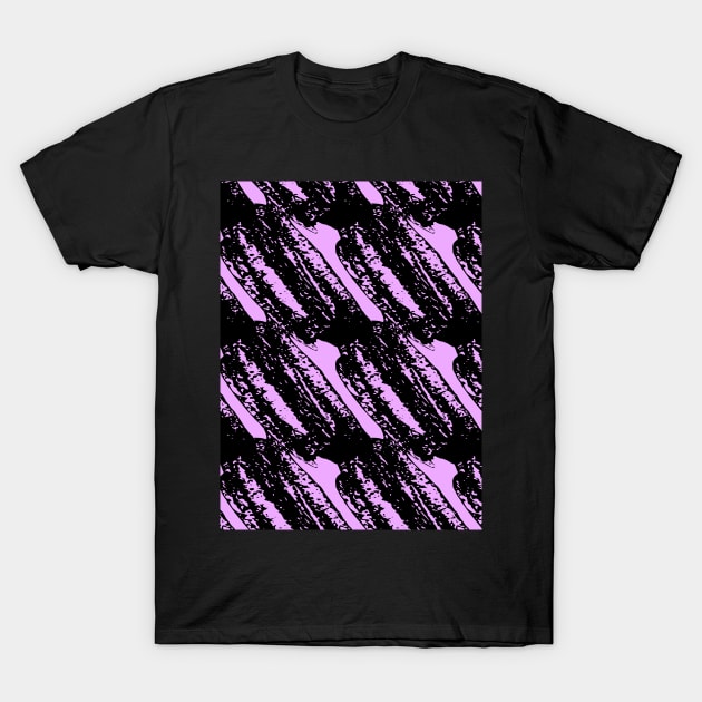 Black abstraction on a lilac, violet background T-Shirt by grafinya